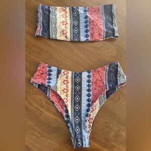 Multi Colored Patterned Bikini set